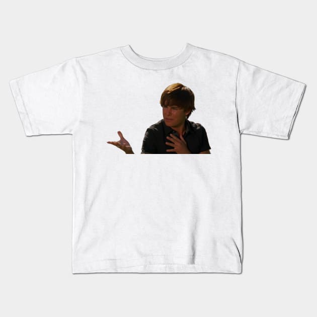 Troy Bolton meme Kids T-Shirt by ghjura